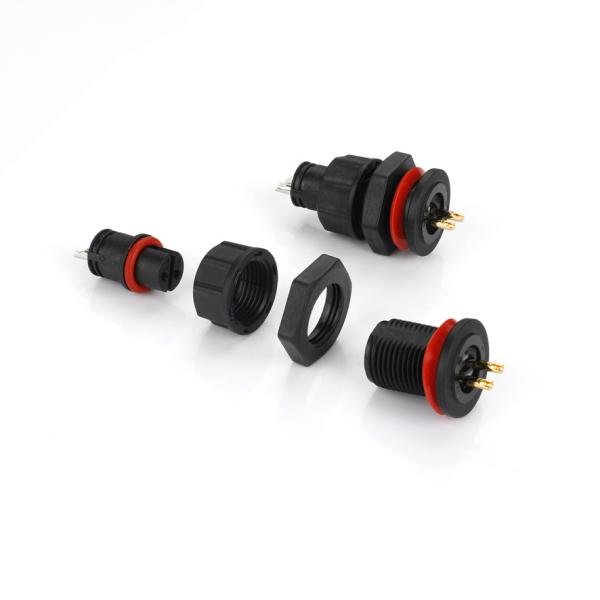 Male IP67 Waterproof Connectors 2Pins Bulkhead Mount Plug