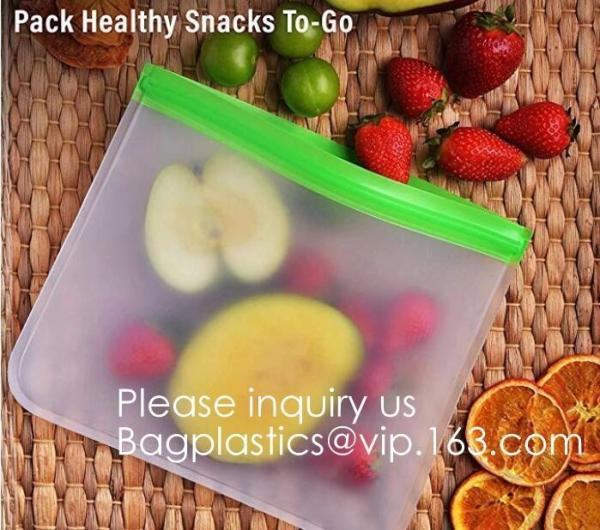 Eco friendly Zipper Leakproof Freezer Bag Washable Reusable PEVA Sandwich Snacks