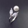 Buy cheap Mirror Polished Silver Pearl Ring 925 Adjustable Band With Little Star Design from wholesalers