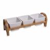Buy cheap Natural Bamboo Wooden Condiment Holder Cup Holder For 3 Set Condiment Pots from wholesalers