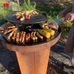 Corrosion Resistant Corten Steel BBQ Grill Outdoor Charcoal Grill Rusty Red