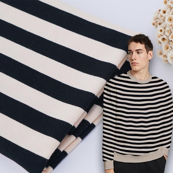 Buy cheap Sweat Absorbing Cotton French Terry Fabric Striped Knitted Cloth For Hoodie from wholesalers