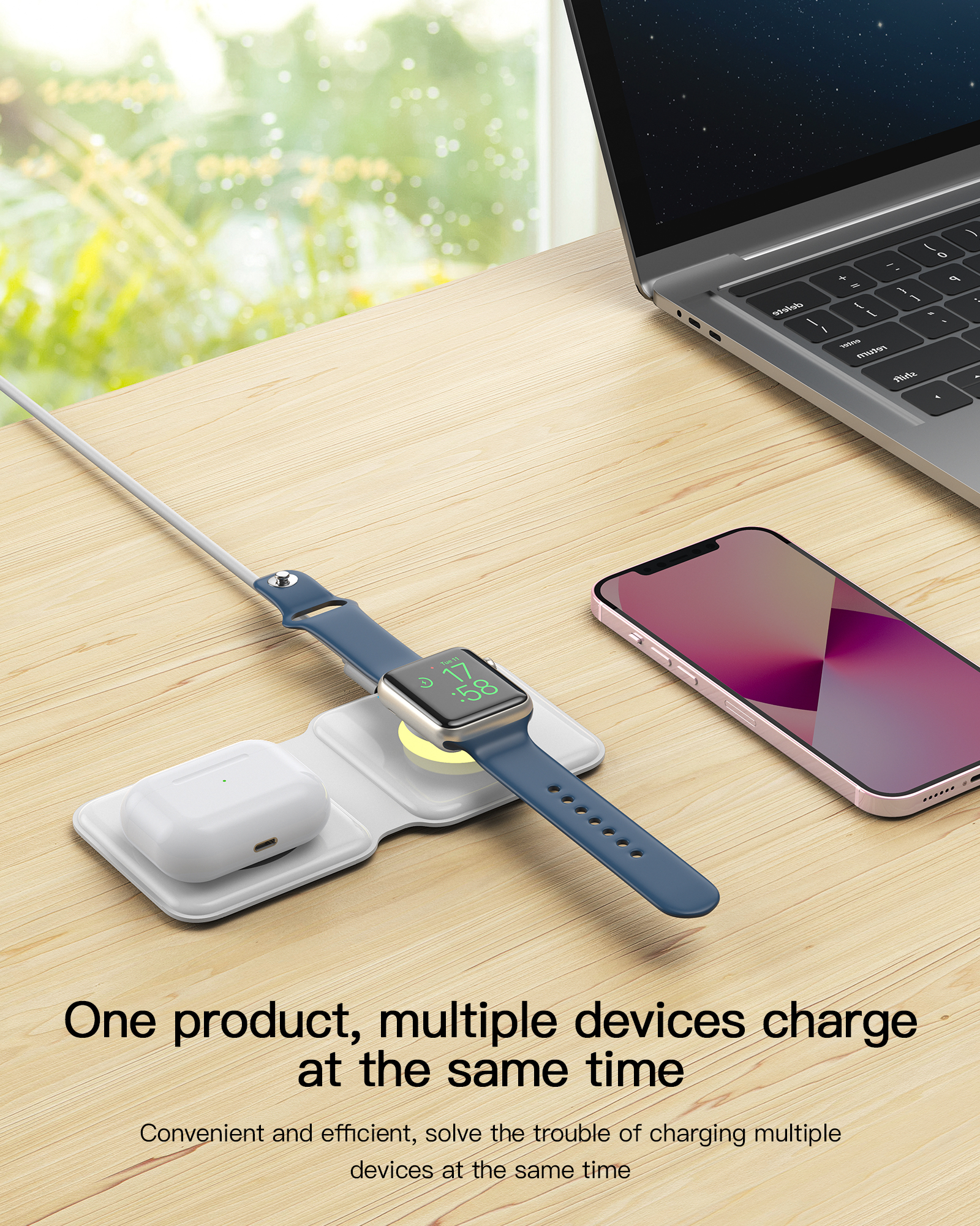 Warmer Night Light 2 In 1 Wireless Charging Station Fast Magnetic 98g 15W