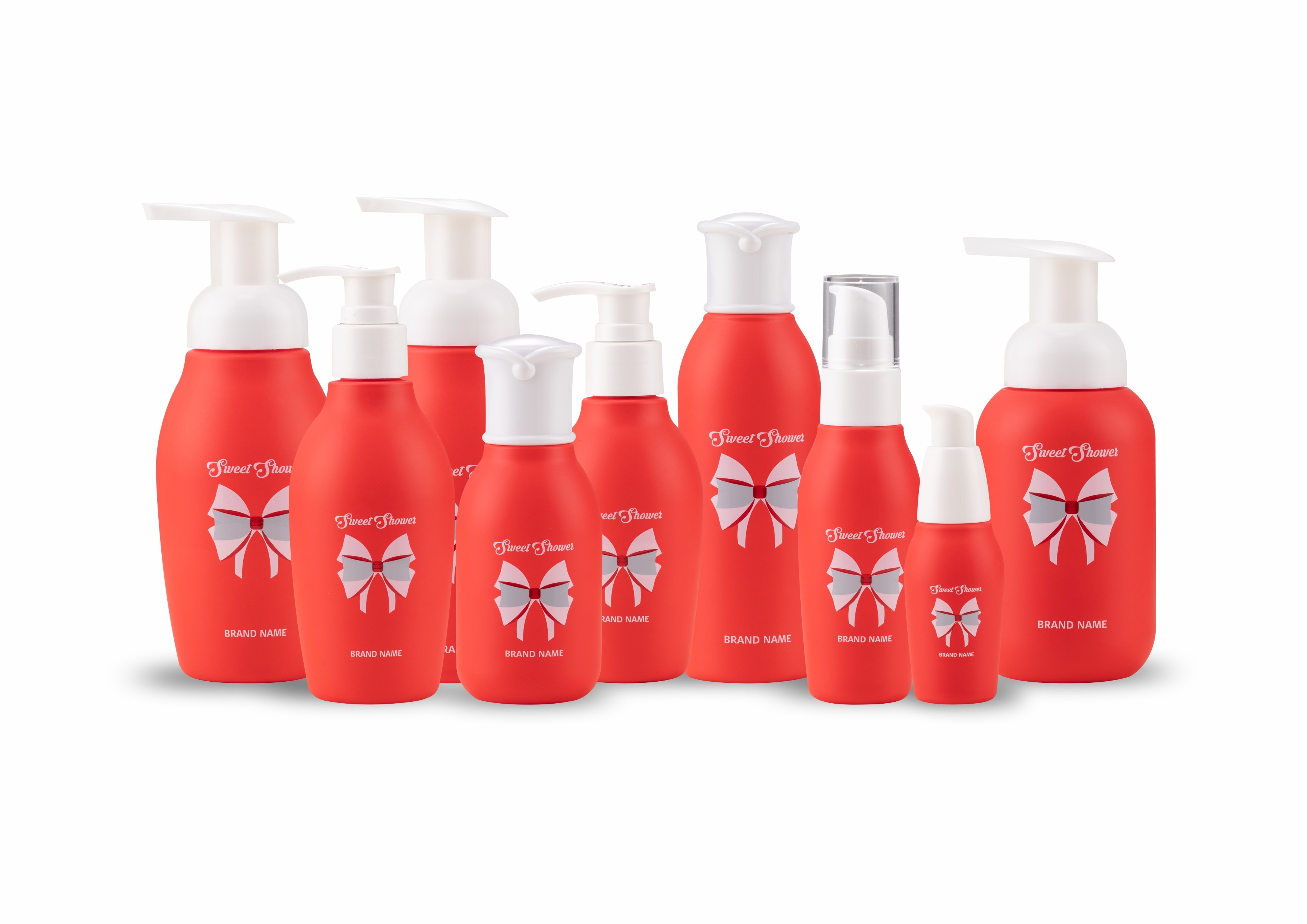 45ml Red Frosted Cosmetic Plastic Bottles For Serum
