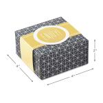 4" Gray Geometric 2 Pack Rigid Packaging Box With Gold Bands