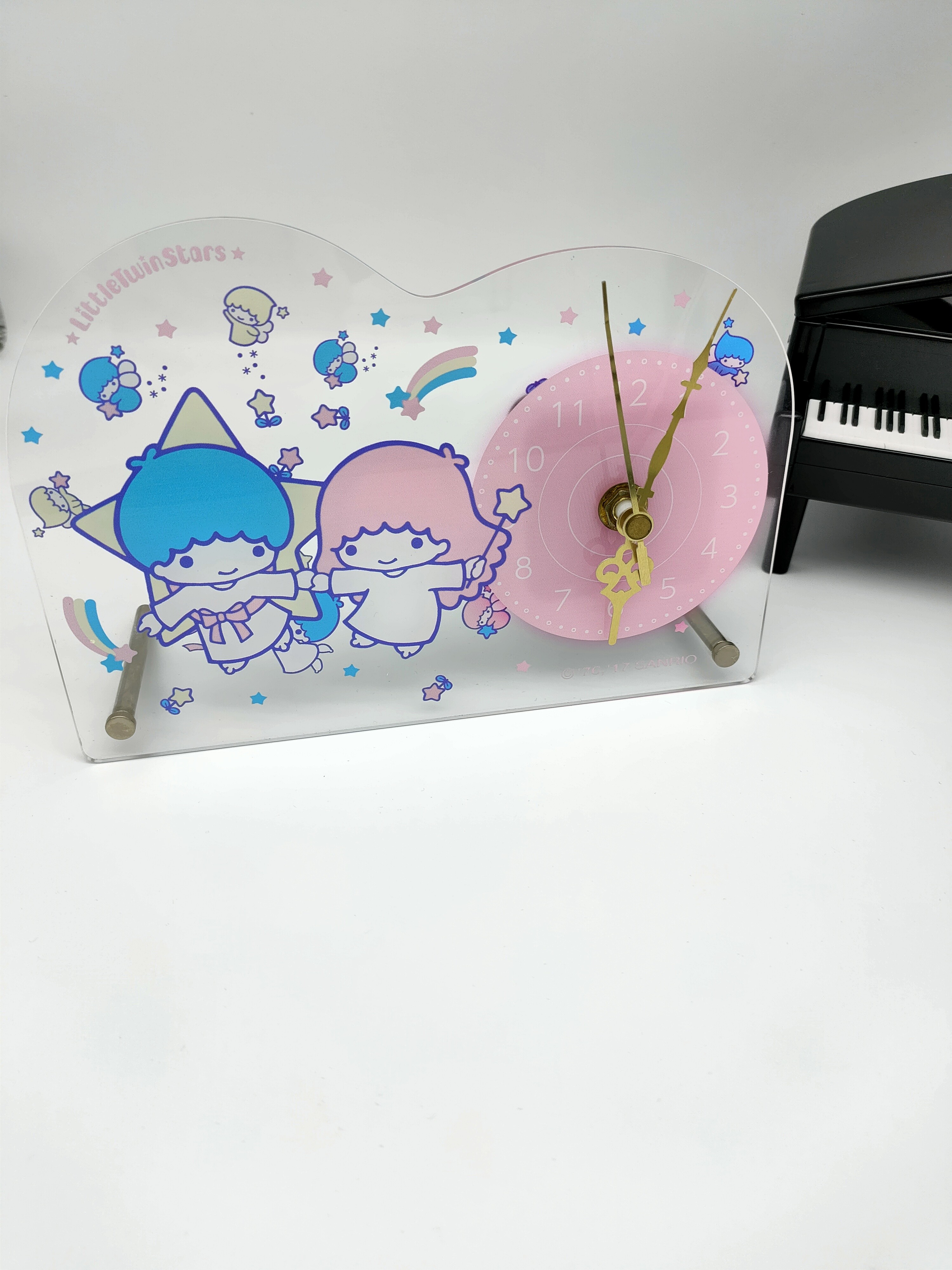 Inkjet Printing Acrylic Table Clock Engraving With Stainless Steel Stents