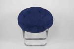 Blue Floding Kids Playroom Furniture Chair With Iron Frame And Fabric Seat