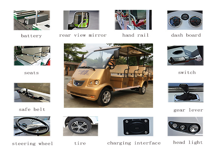 Long Wheelbase Spacious Electric Shuttle Bus 4Kw With 8 Seats Customized Color