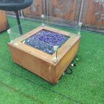 Square Garden Gas Fire Pits 800*800*400mm Rusty Corten Steel Bbq Grill ISO9001