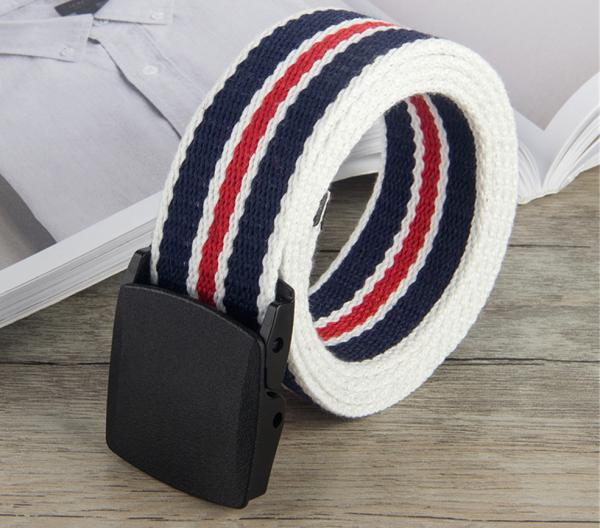 Buy cheap Outdoor Leisure 110cm Plastic Buckle Nylon Belt 3.8cm Wide White Cotton Belt from wholesalers