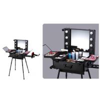 Buy cheap Professional Rolling Makeup Organizer With Mirror And Lights For Makeup Goods product