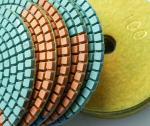 Round Shape Diamond Resin Polishing Pads Wear Resistance Three Color In One