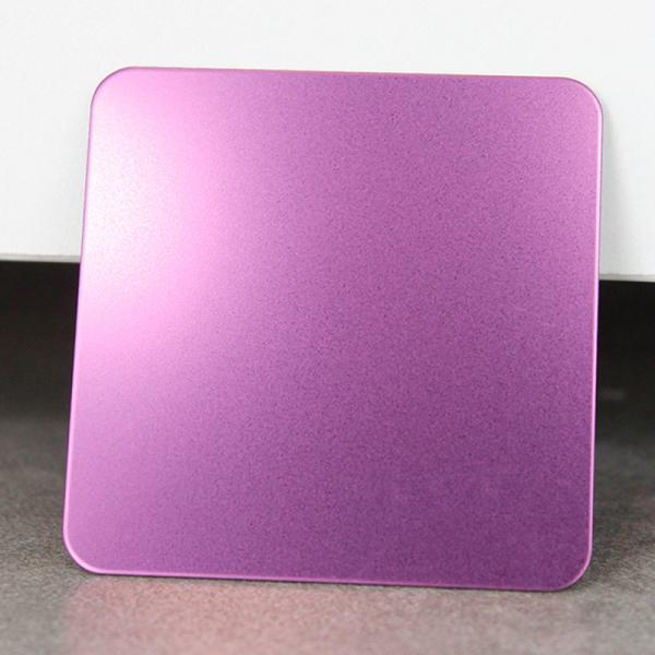 SS 304 316 Sandblasting Metal Sheet AFP Finish PVD Purple Bead Blasted stainless