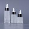 Buy cheap Glass Cosmetic Containers Flat Shoulder Frosted Cosmetic Serum Dropper Bottle from wholesalers