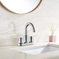 Buy cheap CUPC Matte Black Bathroom Faucet 4 Inch Centerset Nickel Golden product