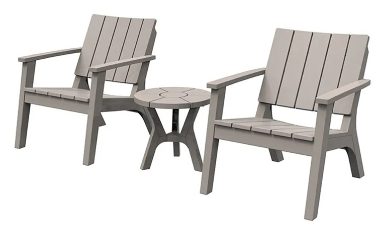 Plastic Wood Table and Chair Set for Nordic Outdoor Patio Garden Balcony Cafe Restaurant