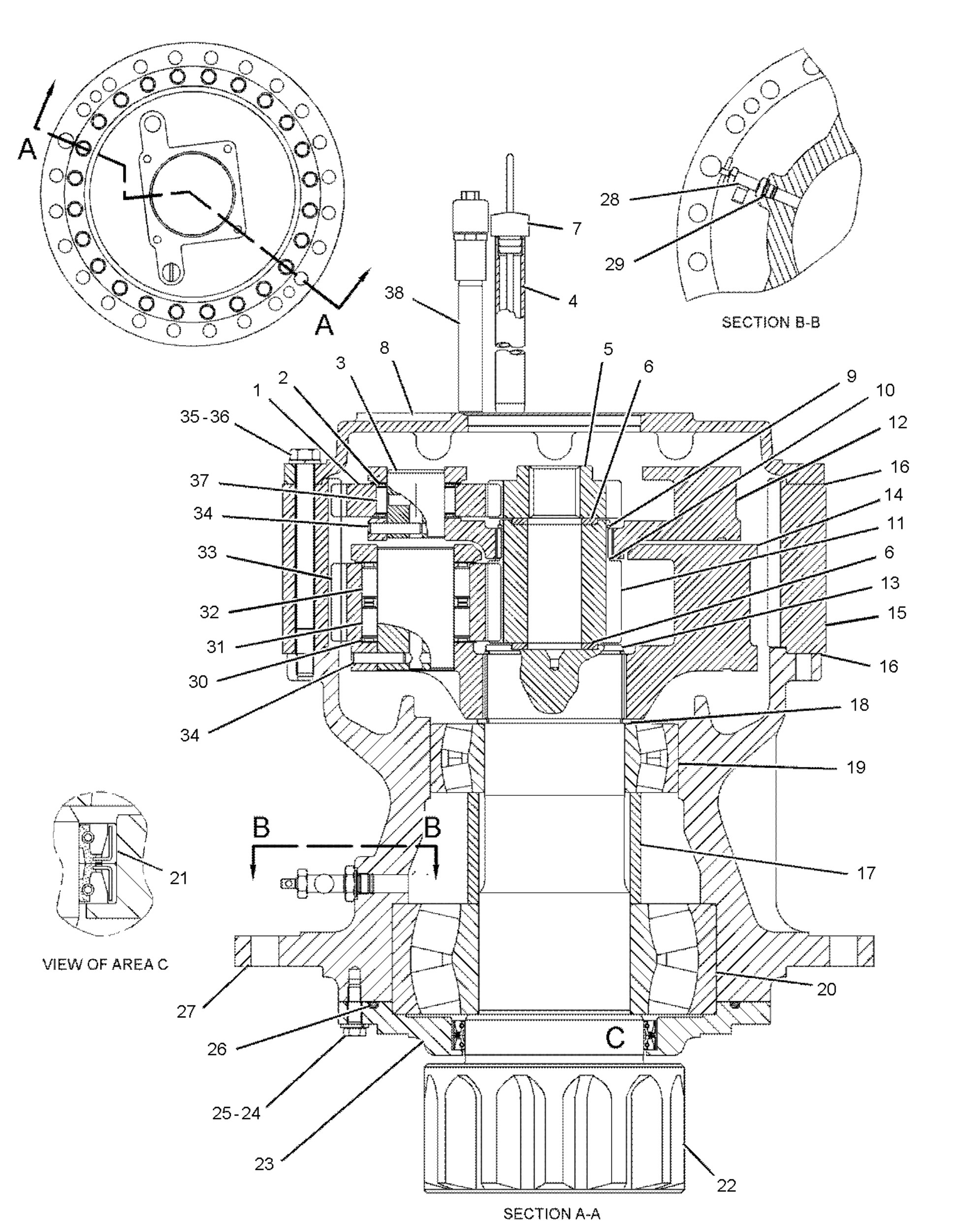199-4539 E336D Excavator Parts Swing Gearbox For