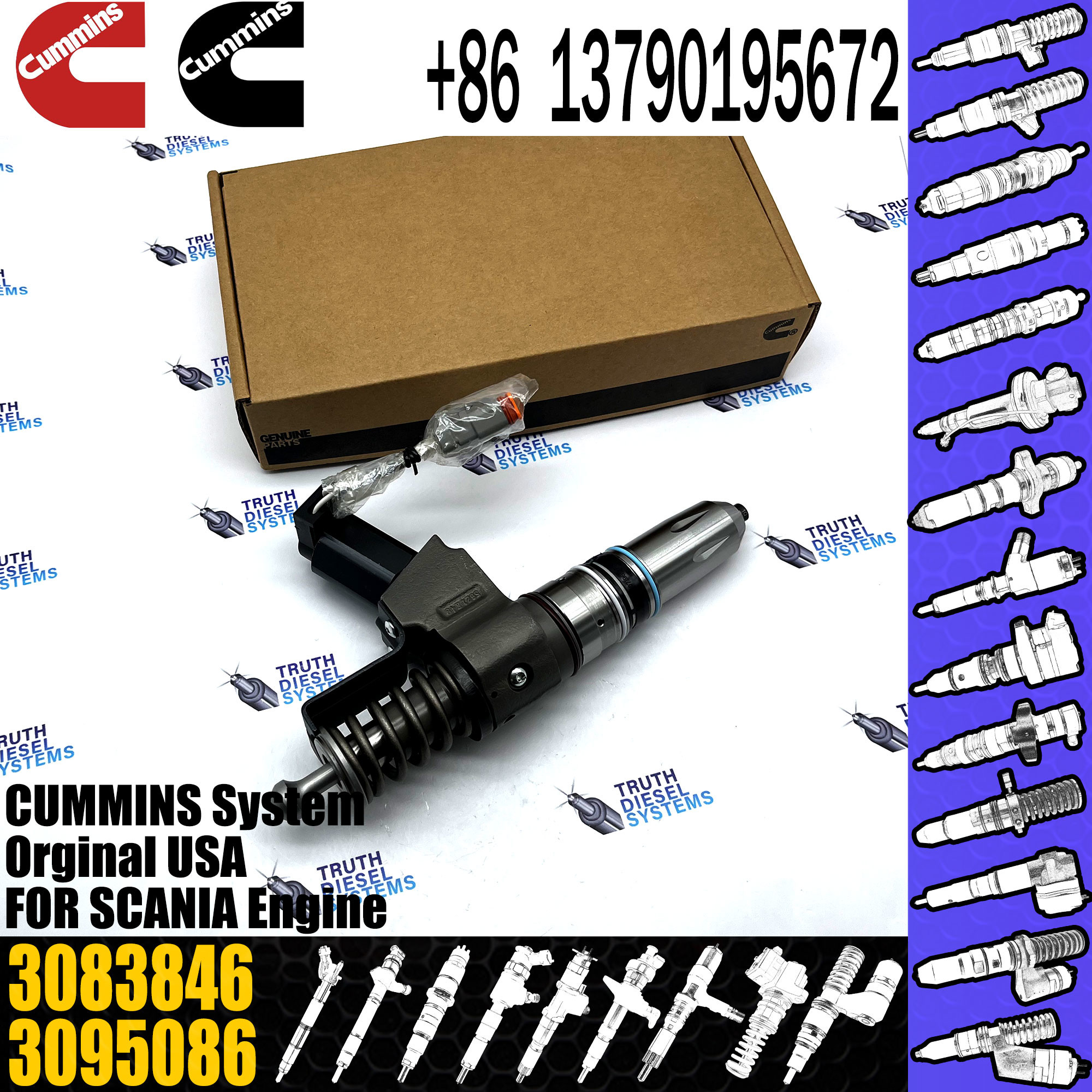 Common Rail injector Diesel Fuel Injector 3087560 3087733 3083846 for Engine