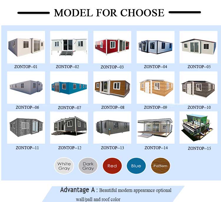 Zontop Modern Design 3 Bedroom Light Steel Structure Modular Home Prefabricated Expandable Container House