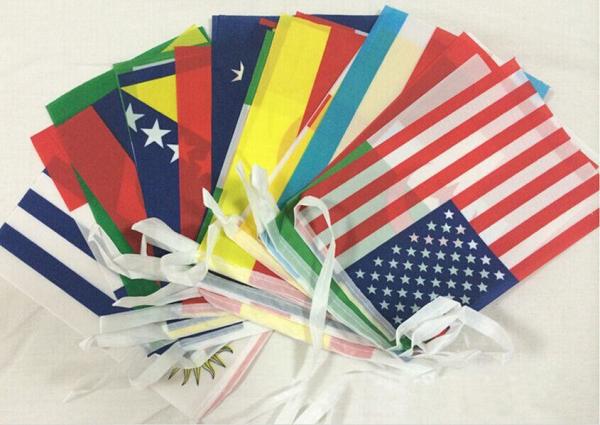 Buy cheap Polyester Bunting Flags Outdoor , 10*15cm Decorative International String Flags from wholesalers