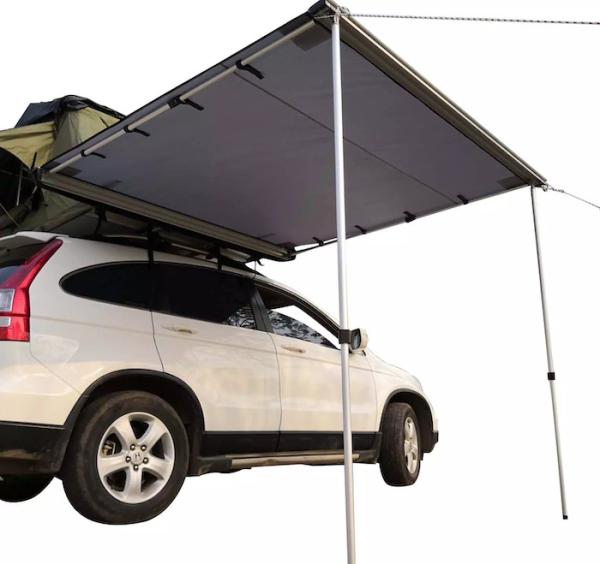 Buy cheap Gray 420D Outdoor Roof Top Tent Car Side Awning Rooftop Pull Out Tent Shelter Shade Camping 140X200X200CM from wholesalers