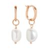 Buy cheap 925 Sterling Silver 18K Gold Plated Freshwater Pearl Hoop Earrings For Women Trendy Style from wholesalers