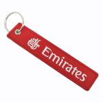 Red White Aviation Tag Keychain Customizable Double Embroidery Promotional Gift