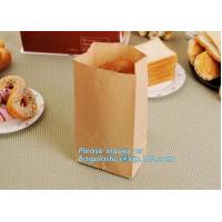 Buy cheap Bread Kraft Paper Bag Square Bottom Bag Takeaway food Packing Bag,Recyclable sandwich bread food packaging brown paper b product