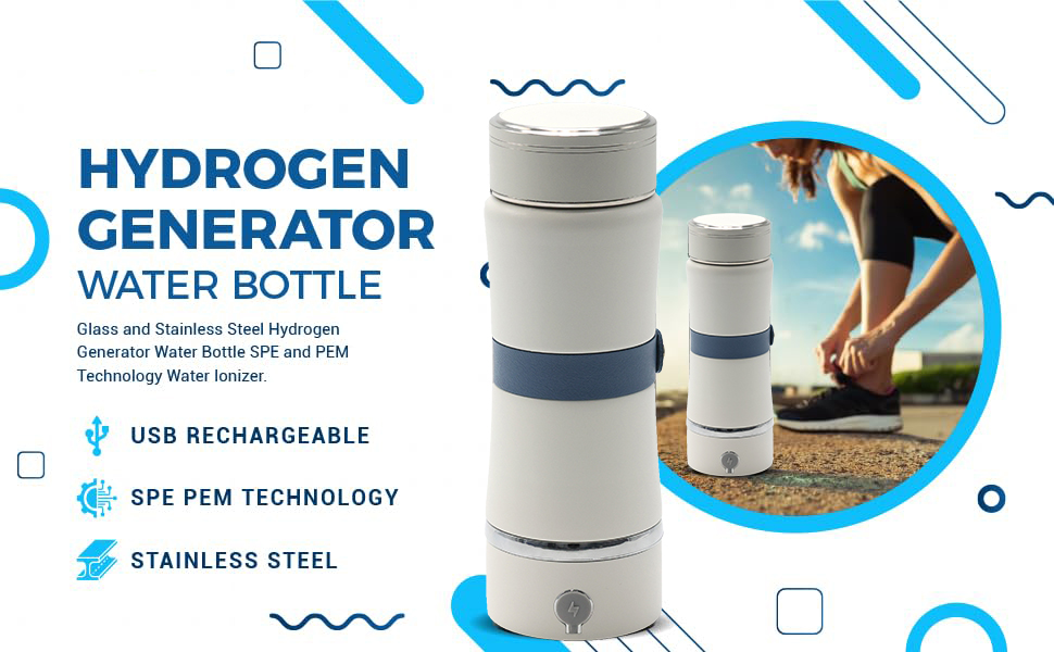 Desktop Hydrogen Water Generator with SPE PEM Rechargeable Bottle and Plastic Housing
