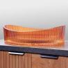 Buy cheap Wall Mounted Crystal Glass Wash Basinin Red Wine Color 500*370*140mm Size from wholesalers