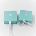 Blue Crepack Cardboard Jewelry Gift Boxes EVA Ring Paper Earrping Pendant Box