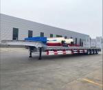 Gooseneck Detachable 4 Axle Low Bed Trailer , Lowboy Semi Trailer For Sale