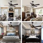 Surface Mounting 120V 65W Industrial Ceiling Fan Light / 52 Inch 5 Blade Ceiling