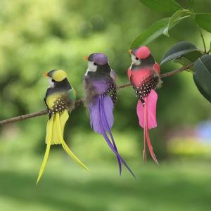 Buy cheap Christmas Party Decoration Dyed Artificial Birds With Feathers 10x10 cm product