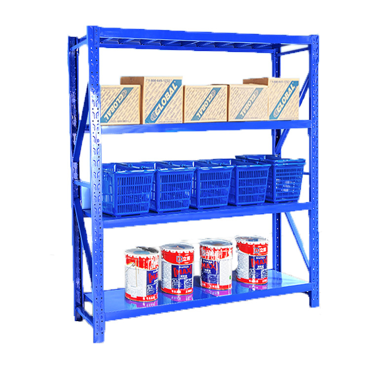 Smooth Phosphated Warehouse Shelf Racks Boltless Rivet Lock Shelving