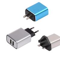 Buy cheap Black / red / silver gray / aluminum alloy 2-port travel charger,DC100-240V, product