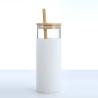Buy cheap Spill Proof 500ml Colorful Outdoor Travel Glass Water Bottle With Straw Bamboo Lid Water Bottle Lightweight For Home OfficeCustomized Acceptable from wholesalers