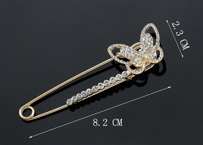 Alloy Material Butterfly Breastpin / Scarf Buckle , Trendy Metal Craft Ornaments
