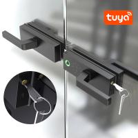Buy cheap Digital Tuya Handle Smart Glass Door Lock Aluminium Alloy Fingerprint IC Card product