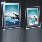 Acrylic indoor Advertising Crystal Led Light Box For Picture Frame Display