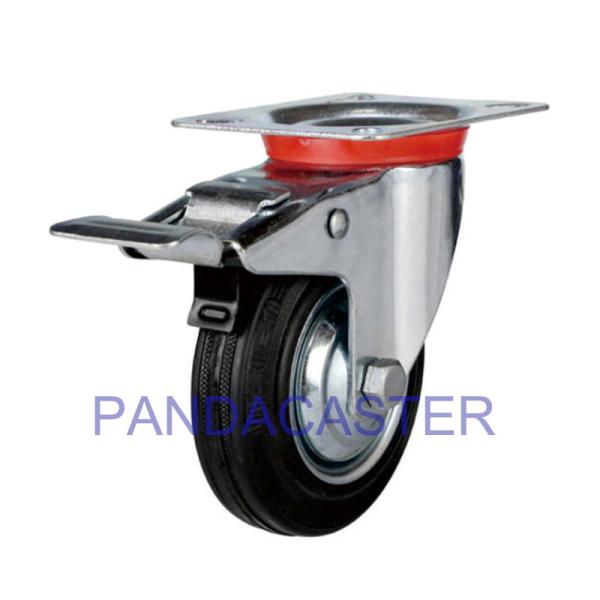 Buy cheap Top Plate Swivel Industrial Caster Wheels 4 inch Black Rubber Caster Wheel from wholesalers