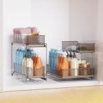 Under Sink Organizer Sliding Basket Modern Bathroom Storage Basket Combination
