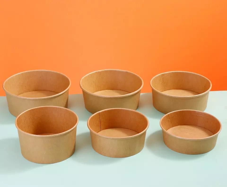 BPA Free Food Grade 16oz Disposable Paper Salad Bowl Restaurant Packaging Container