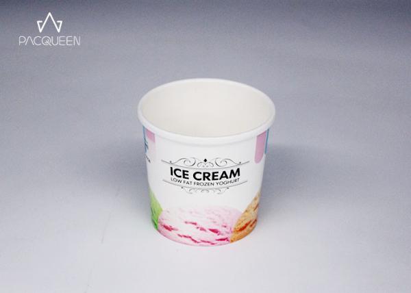 Buy cheap White Branded Disposable Ice Cream Containers Double Coating Non Toxic from wholesalers
