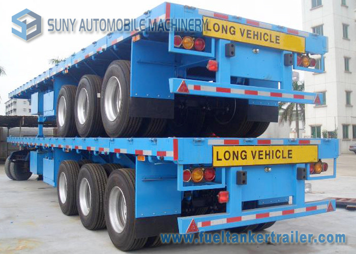 40ft Container Flatbed Semi Trailer , 3 Axles 45T Flatbed Utility Trailer