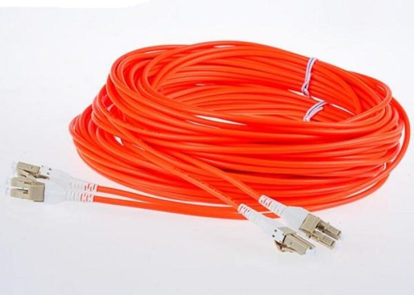 Buy cheap LSZH Jacket LC - LC Fiber Optic Patch Cables MM Duplex G652D 50 / 125 Fiber Optic Cable from wholesalers
