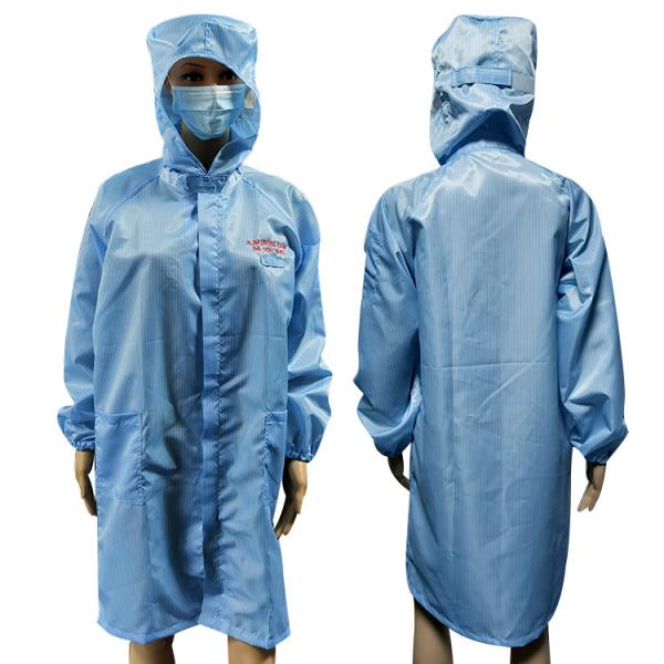 Buy cheap Unisex 5mm Stripe ESD Anti Static Smock For Class 100 Cleanroom from wholesalers