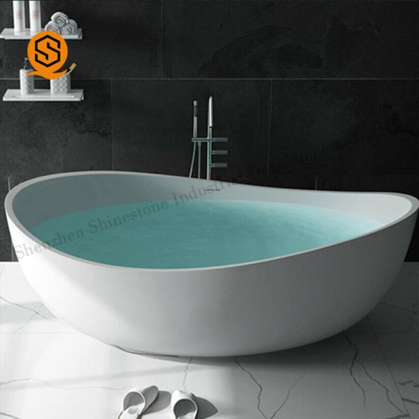 Buy cheap Hotel Project Artificial Stone Bathtub Oval Shaped Attractive Design from wholesalers