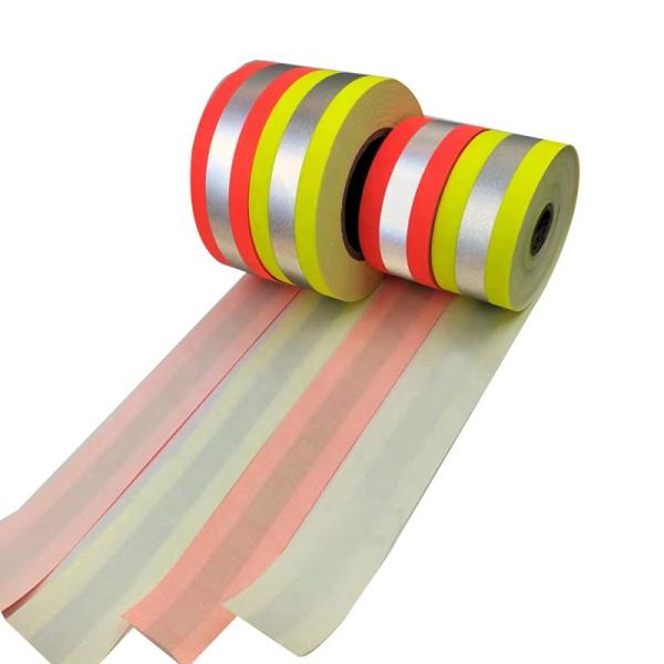 Buy cheap Red Blue Reflective Cotton Fabric Fluo Yellow Red Blue Hi Vis Reflective Strips For Jackets from wholesalers