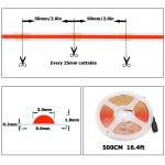 Hotel COB LED Strip Light 12V 24V 8mm 10mm 480 LEDs Red for Indoor and Outdoor